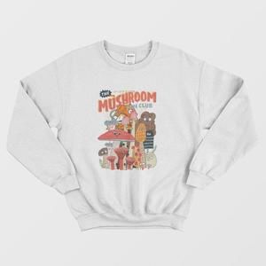 The Mushroom Fan Club Cute Fungi Lover Aesthetic Nature Inspired Cozy Sweatshirt